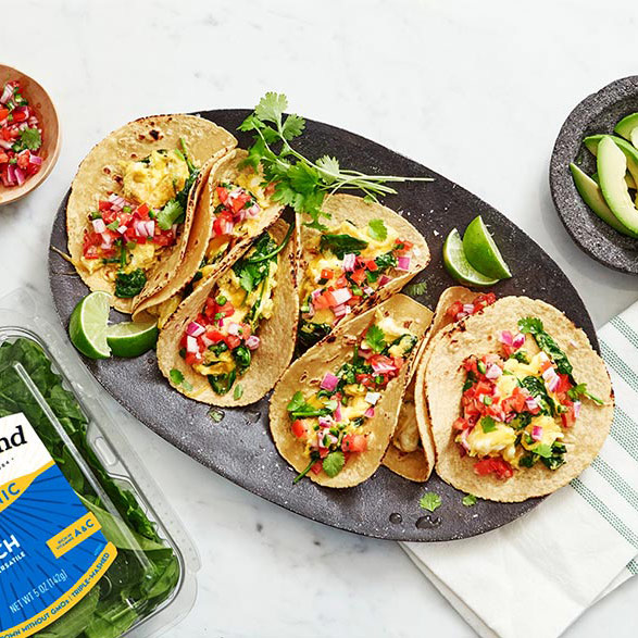 Organic Baby Spinach Breakfast Tacos